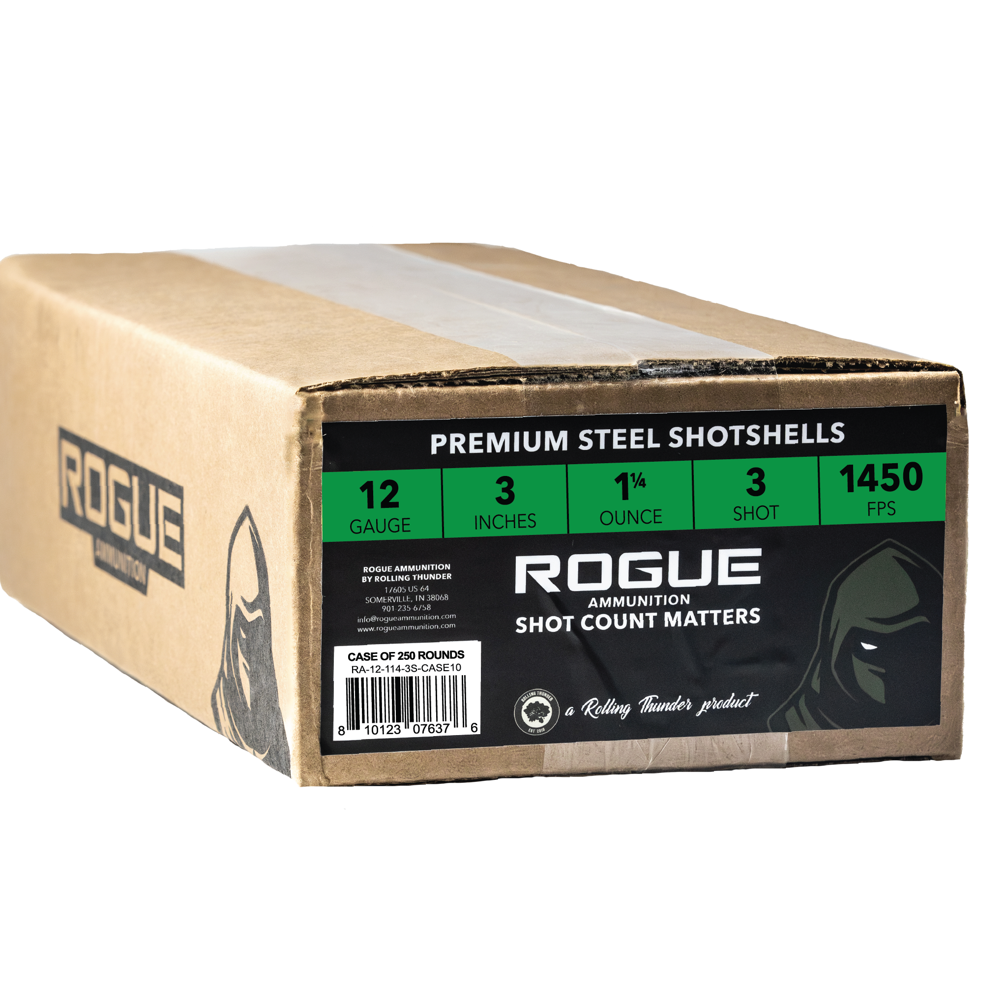 12 GA | 1-1/4 OZ | 3 STEEL SHOT | 250 ROUND CASE